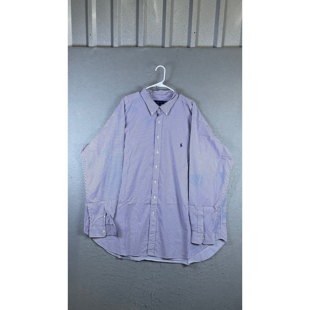 Ralph Lauren Button Down Shirt Mens 4XLT Purple Striped Good Performance Tall